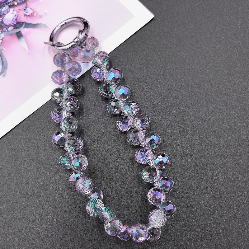 TENOC Beaded Phone Wrist Strap, Cellphone Lanyard Chain, Sparkling Wristlet Bracelet for Women, Purple - Image 4
